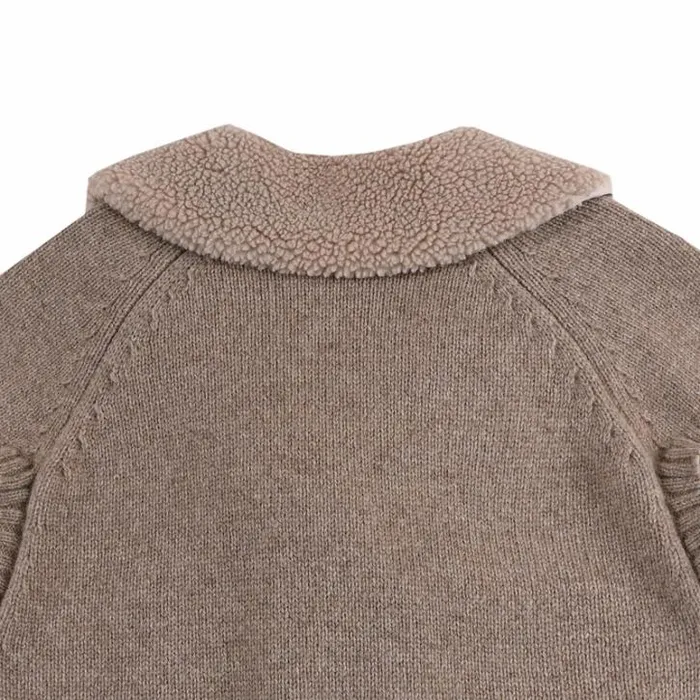 Donsje Amsterdam Jackets and Gilets Baby Nannie Merino Wool Waistcoat Milk Chocolate Melange