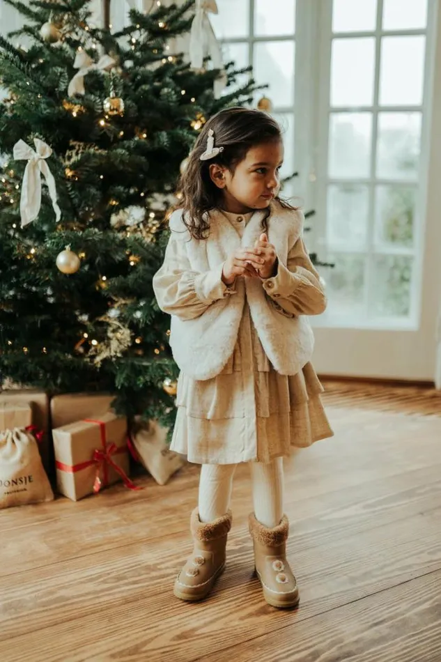 Donsje Amsterdam Jackets and Gilets Baby Pimmy Gilet Off White Teddy