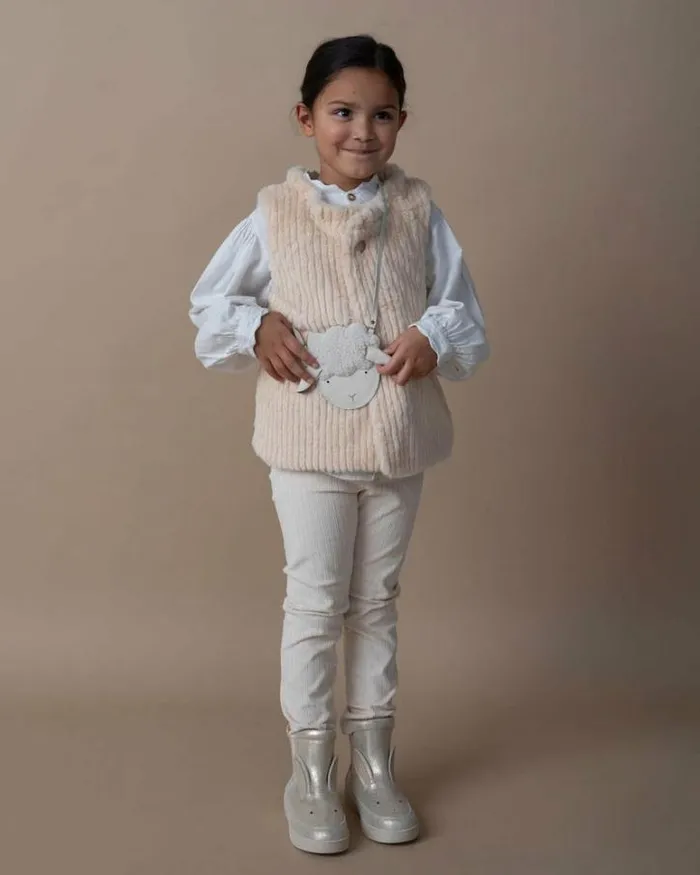 Donsje Amsterdam Jackets and Gilets Baby Tinge Gilet Soft Sand Teddy