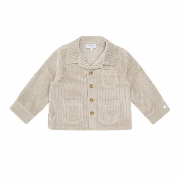 Donsje Amsterdam Jackets and Gilets Boys Auberger Overshirt Taupe