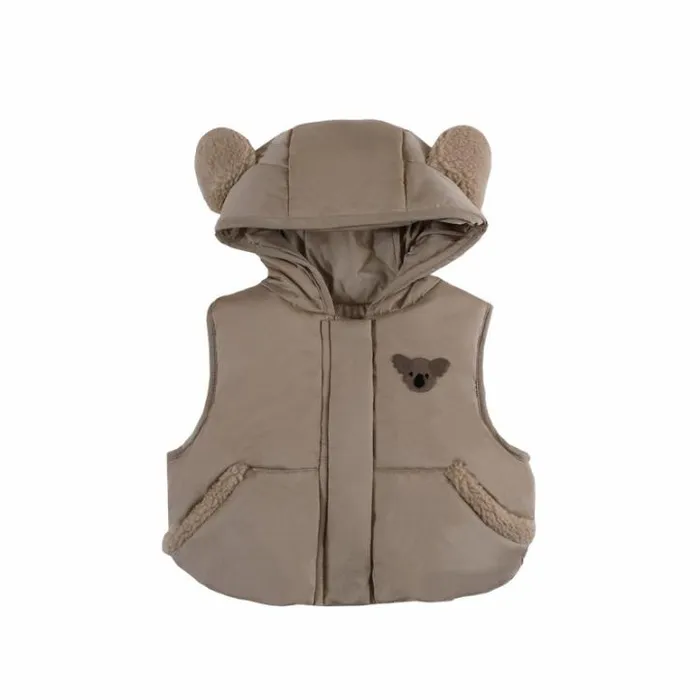 Donsje Amsterdam Jackets and Gilets Boys Luijx Bodywarmer Soft Taupe