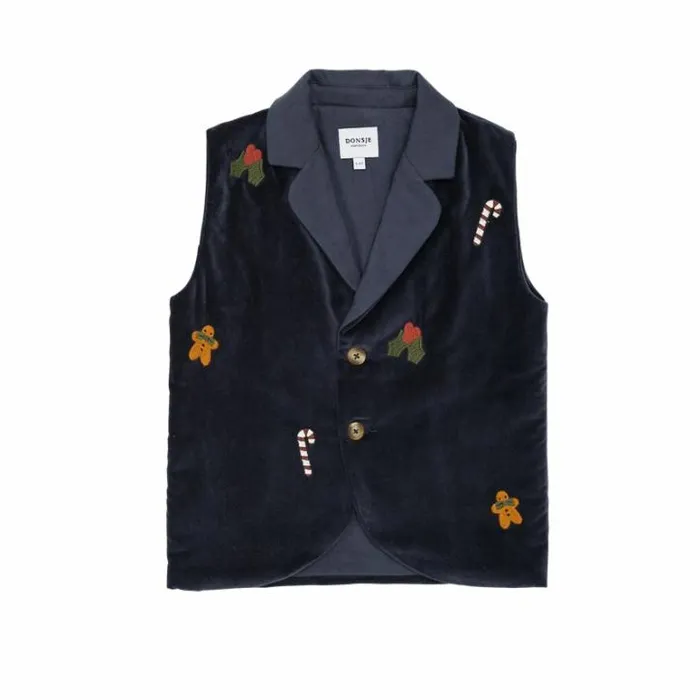 Donsje Amsterdam Jackets and Gilets Boys Mauck Gilet Blue Marine