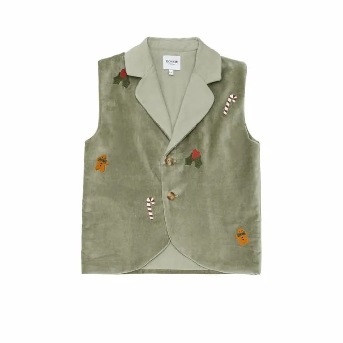 Donsje Amsterdam Jackets and Gilets Boys Mauck Gilet Dusty Green