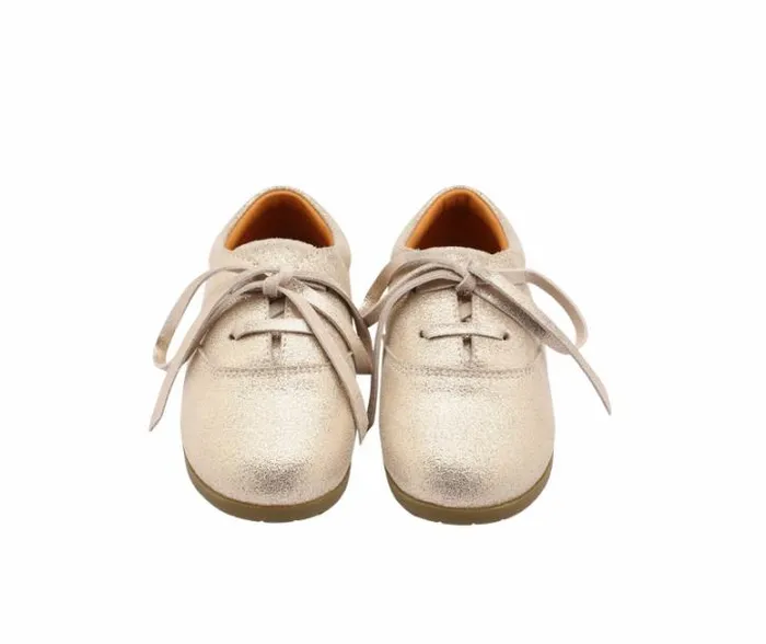 Donsje Amsterdam Low Shoes Girls Xavi Exclusive Silver Metallic Leather