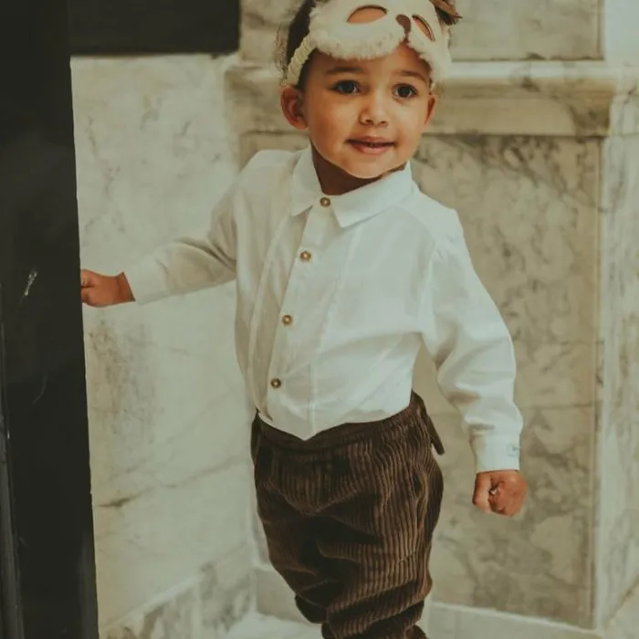 Donsje Amsterdam Shirts and Blouses Baby Domeni Tuxedo Shirt Off White