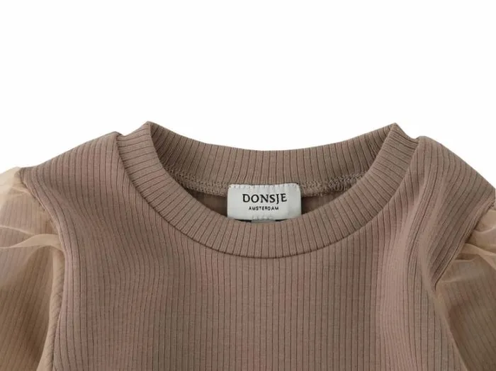 Donsje Amsterdam Shirts and Blouses Girls Sien Top Dark Taupe