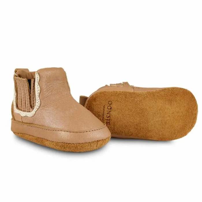 Donsje Amsterdam Shoes Baby Elfine Booties Caramel Metallic Nubuck