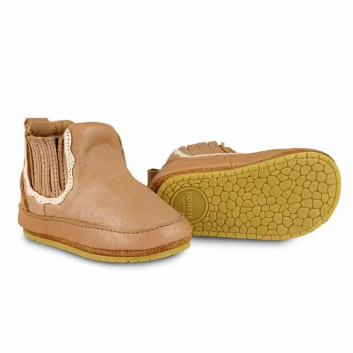 Donsje Amsterdam Shoes Baby Elfine Booties Caramel Metallic Nubuck