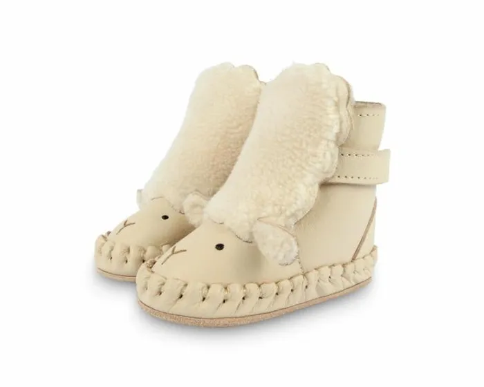 Donsje Amsterdam Shoes Baby Kapi Exclusive Booties Cream Leather