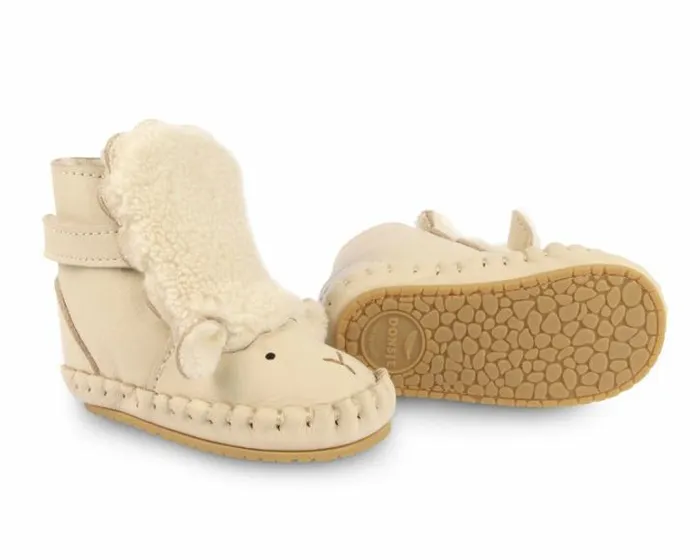 Donsje Amsterdam Shoes Baby Kapi Exclusive Booties Cream Leather