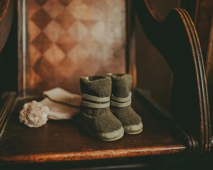 Donsje Amsterdam Shoes Baby Larisso Booties Stone Curly Faux Fur