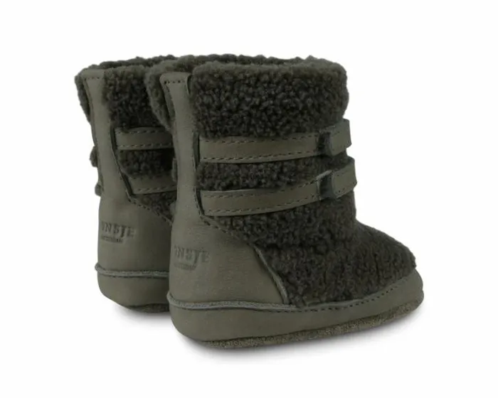 Donsje Amsterdam Shoes Baby Larisso Booties Stone Curly Faux Fur