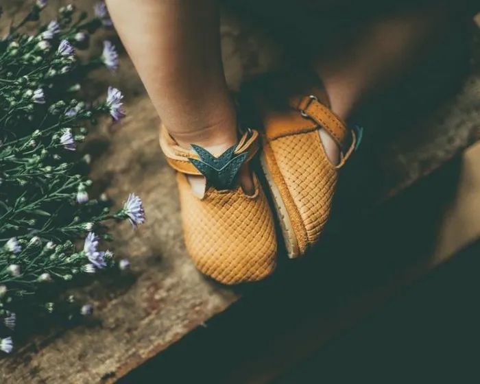 Donsje Amsterdam Shoes Baby Nanoe Shoes Caramel Stamped Nubuck