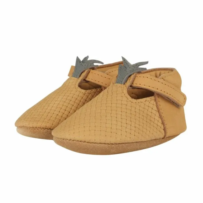 Donsje Amsterdam Shoes Baby Nanoe Shoes Caramel Stamped Nubuck