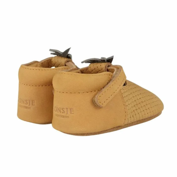 Donsje Amsterdam Shoes Baby Nanoe Shoes Caramel Stamped Nubuck