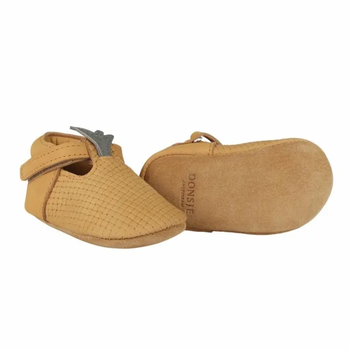 Donsje Amsterdam Shoes Baby Nanoe Shoes Caramel Stamped Nubuck