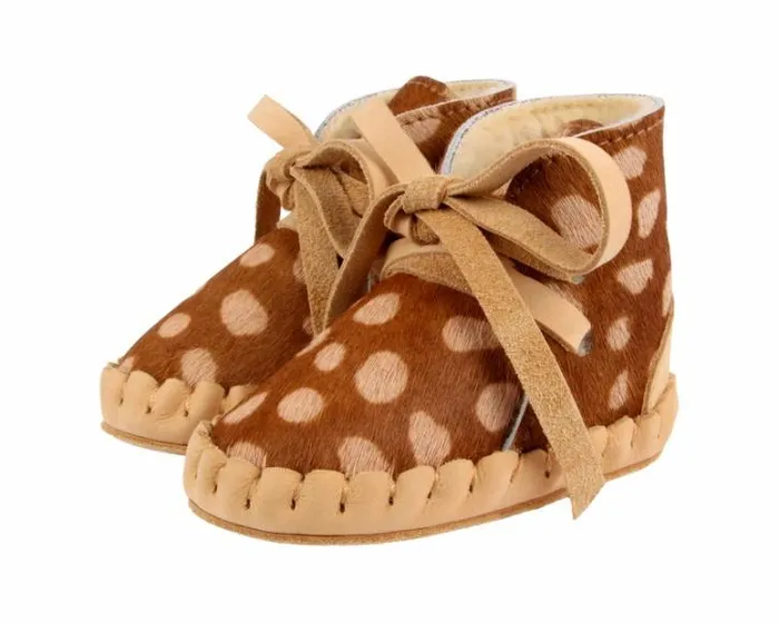 Donsje Amsterdam Shoes Baby Pina Exclusive Brown Spotted Cow Hair