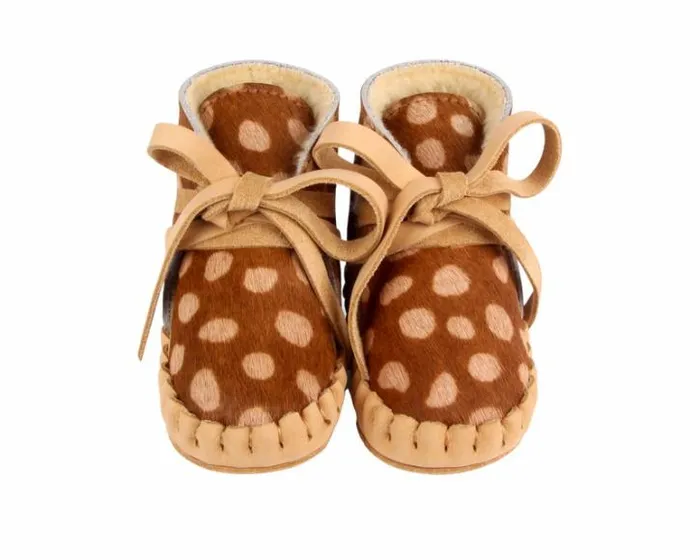 Donsje Amsterdam Shoes Baby Pina Exclusive Brown Spotted Cow Hair