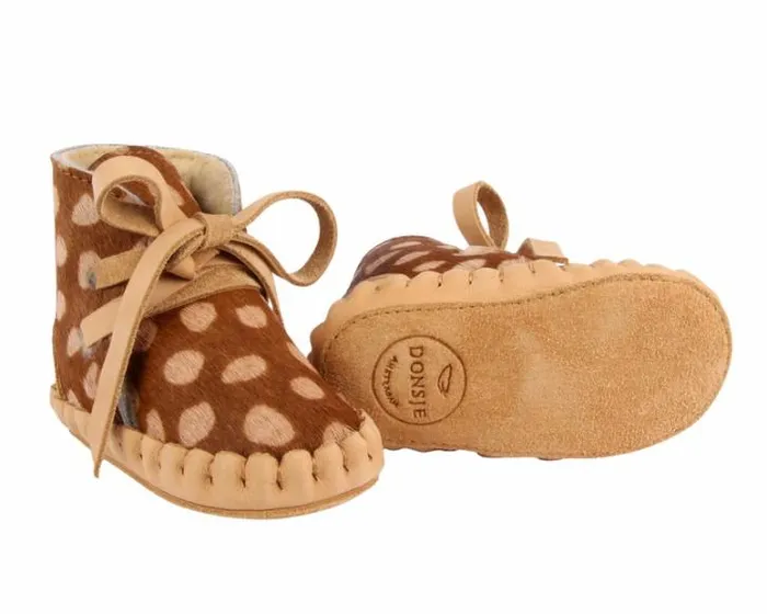 Donsje Amsterdam Shoes Baby Pina Exclusive Brown Spotted Cow Hair