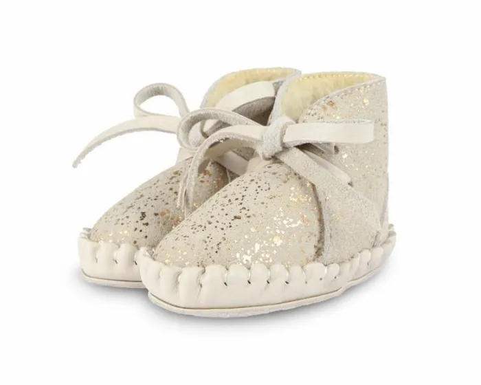 Donsje Amsterdam Shoes Baby Pina Exclusive Cream Metallic Suede