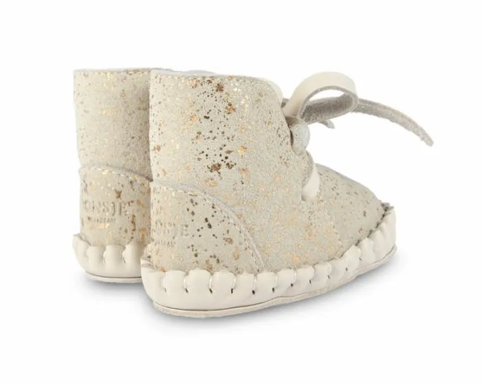 Donsje Amsterdam Shoes Baby Pina Exclusive Cream Metallic Suede