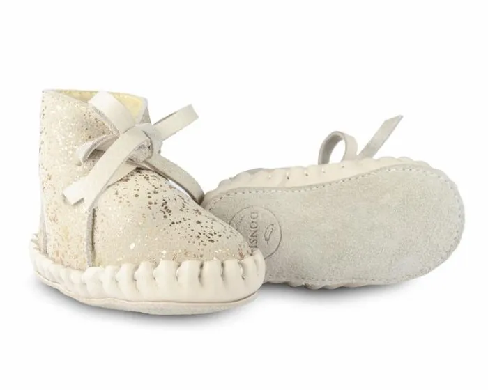 Donsje Amsterdam Shoes Baby Pina Exclusive Cream Metallic Suede