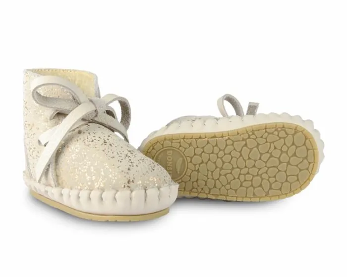 Donsje Amsterdam Shoes Baby Pina Exclusive Cream Metallic Suede
