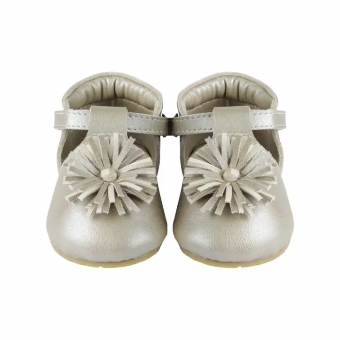 Donsje Amsterdam Shoes Baby Poms Shoes Champagne Metallic Leather