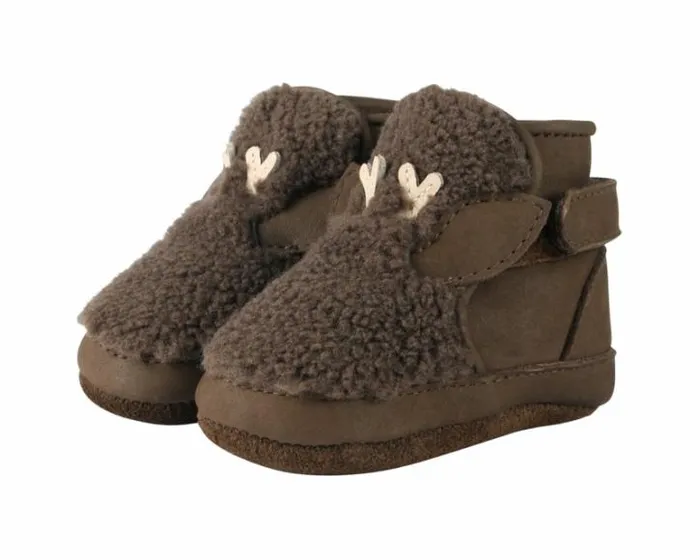 Donsje Amsterdam Shoes Baby Richy Booties Hazelnut Curly Faux Fur