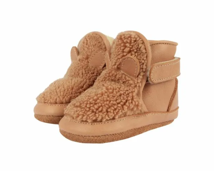Donsje Amsterdam Shoes Baby Richy Booties Light Maple Curly Faux Fur
