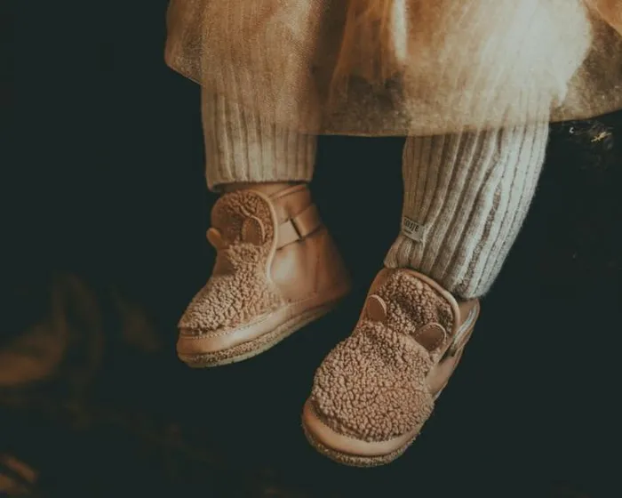 Donsje Amsterdam Shoes Baby Richy Booties Light Maple Curly Faux Fur
