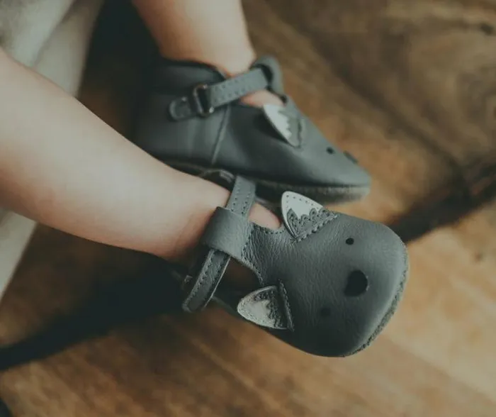 Donsje Amsterdam Shoes Baby Spark Special Shoes Elephant Grey Leather