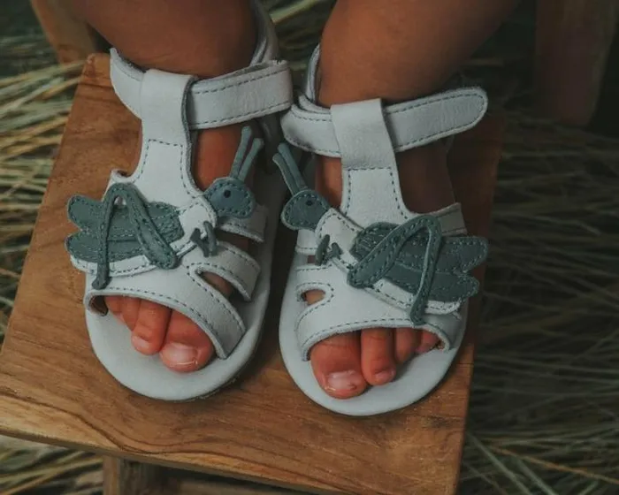 Donsje Amsterdam Shoes Baby Tuti Sky Sandals Light Grey Nubuck