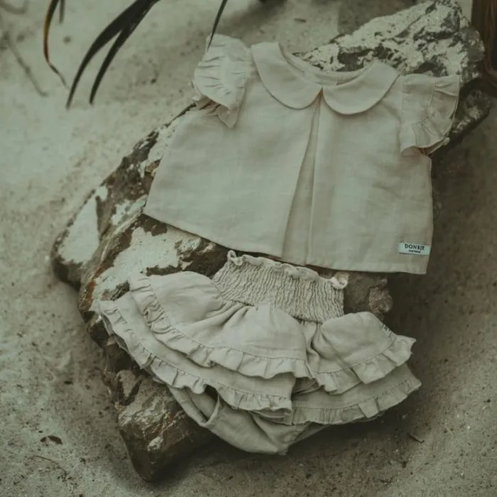 Donsje Amsterdam Shorts and Bloomers Baby Vaibi Linen Bloomers Dune