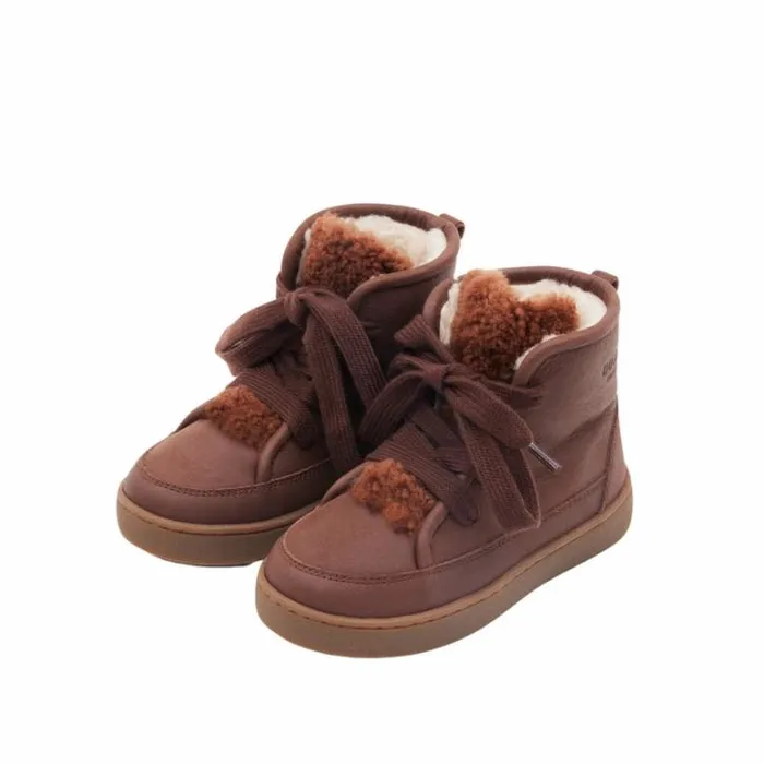 Donsje Amsterdam Sneakers Girls Flinn Milk Chocolate Leather