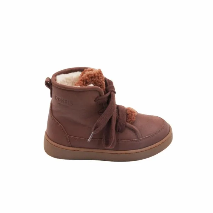 Donsje Amsterdam Sneakers Girls Flinn Milk Chocolate Leather