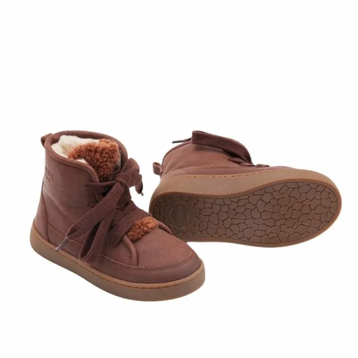 Donsje Amsterdam Sneakers Girls Flinn Milk Chocolate Leather