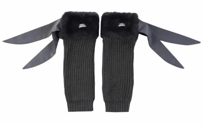 Donsje Amsterdam Socks and Tights Girls Gina Leg Warmers Blue Grey Teddy