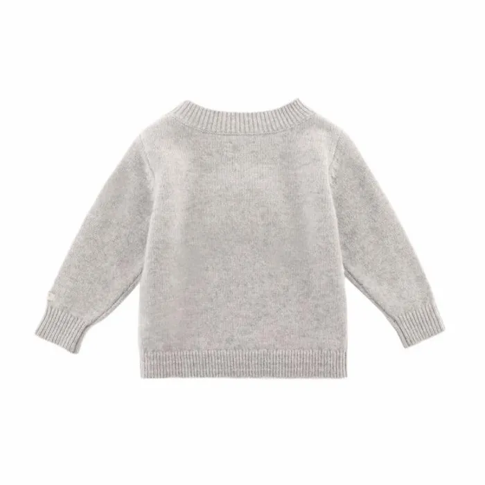 Donsje Amsterdam Sweaters and Cardigans Baby Denn Merino Wool Sweater Soft Grey Melange