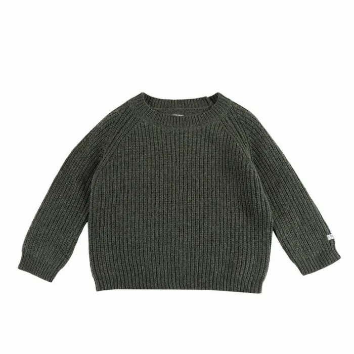 Donsje Amsterdam Sweaters and Cardigans Baby Garie Sweater Forest Green Melange