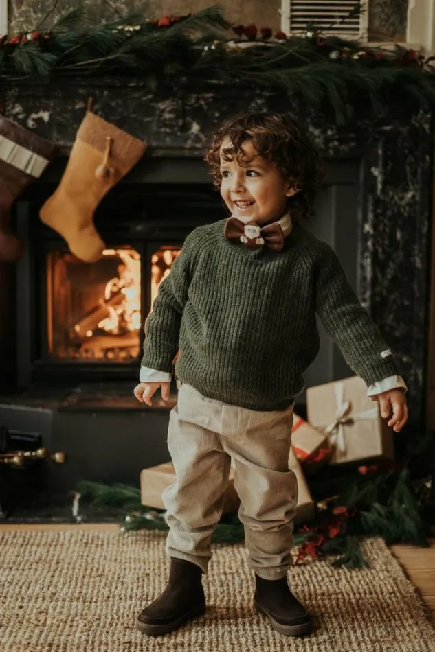 Donsje Amsterdam Sweaters and Cardigans Baby Garie Sweater Forest Green Melange