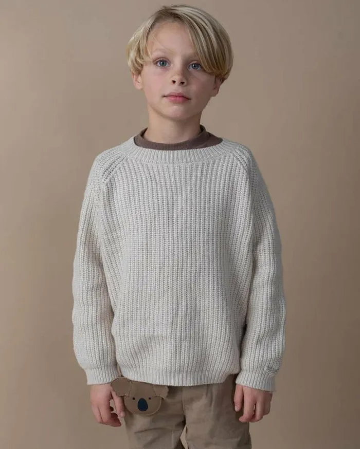 Donsje Amsterdam Sweaters and Cardigans Baby Garie Sweater Soft Sand