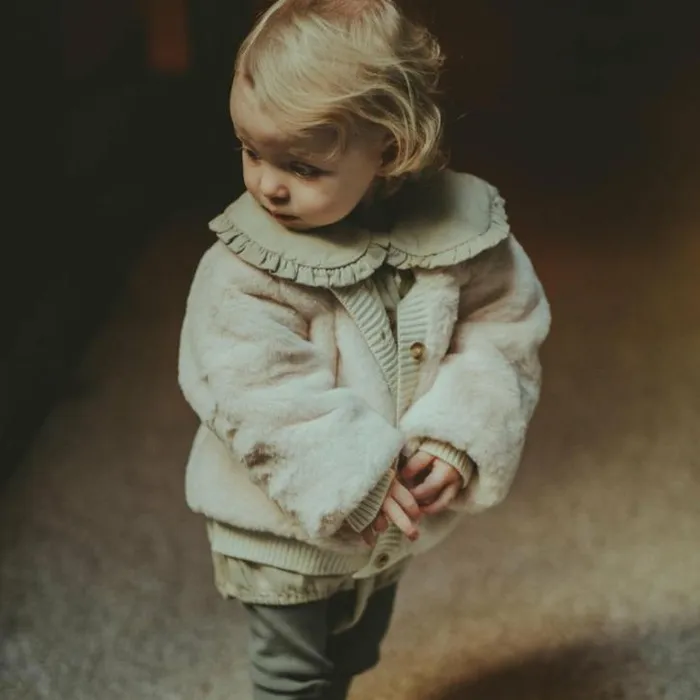 Donsje Amsterdam Sweaters and Cardigans Baby Manita Cardigan Off White Teddy