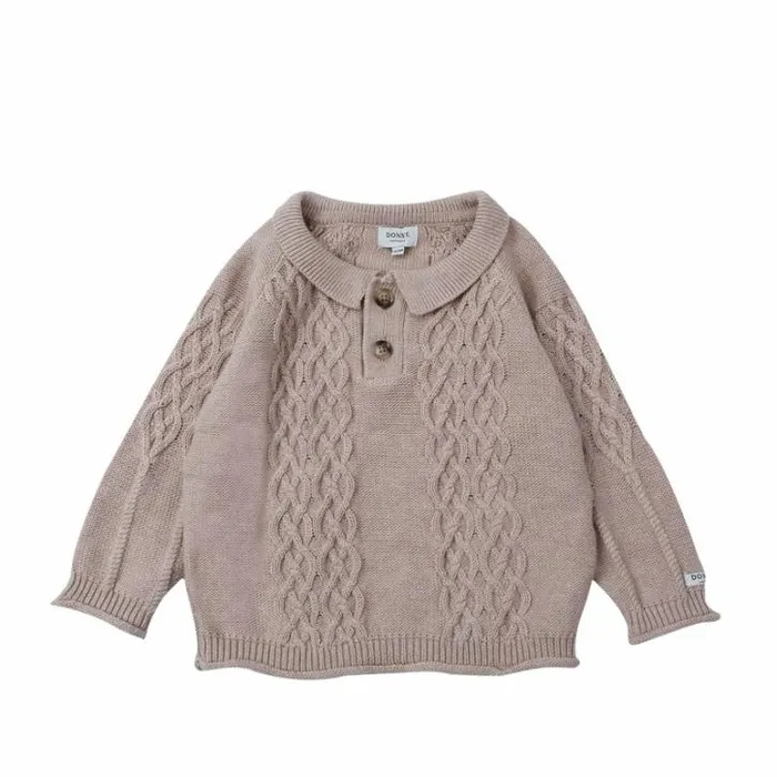 Donsje Amsterdam Sweaters and Cardigans Baby Reeder Sweater Sand Melange