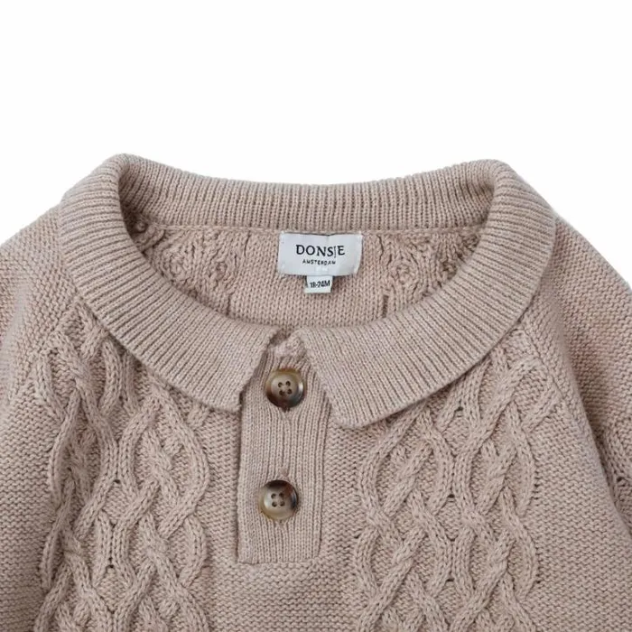 Donsje Amsterdam Sweaters and Cardigans Baby Reeder Sweater Sand Melange