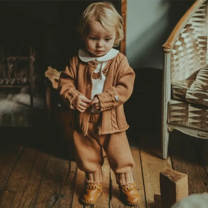Donsje Amsterdam Sweaters and Cardigans Baby Santi Cardigan Clay