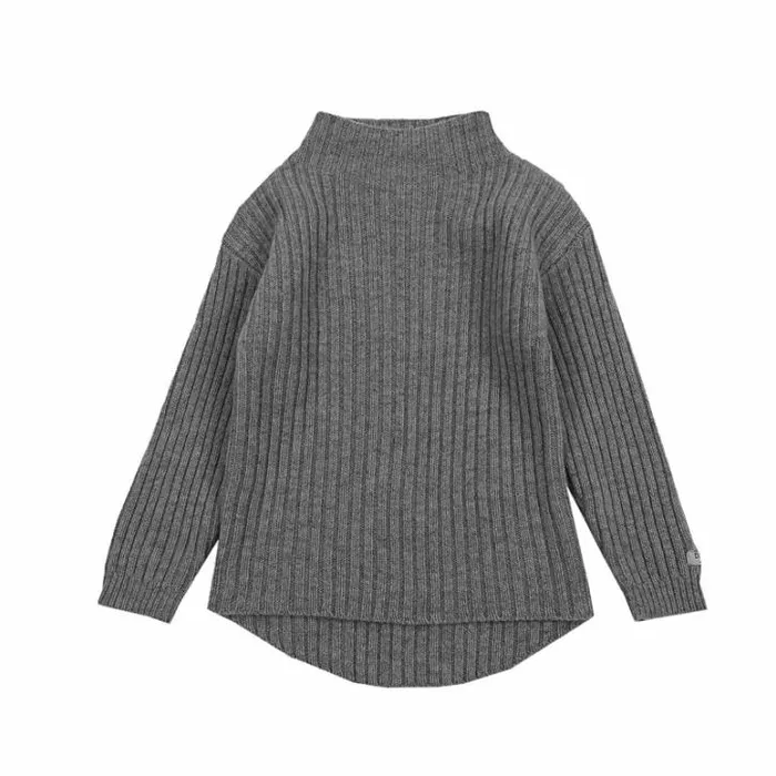 Donsje Amsterdam Sweaters and Cardigans Boys Dai Merino Wool Sweater Grey Melange