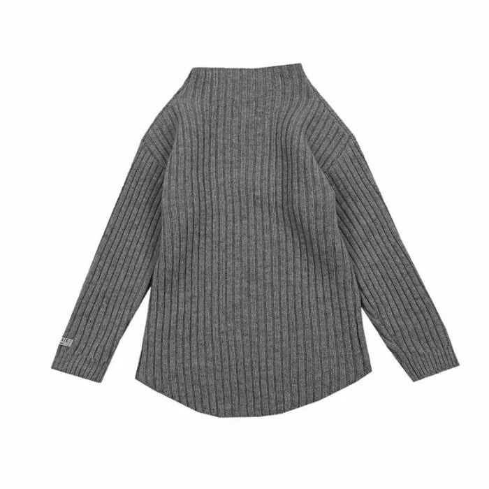 Donsje Amsterdam Sweaters and Cardigans Boys Dai Merino Wool Sweater Grey Melange