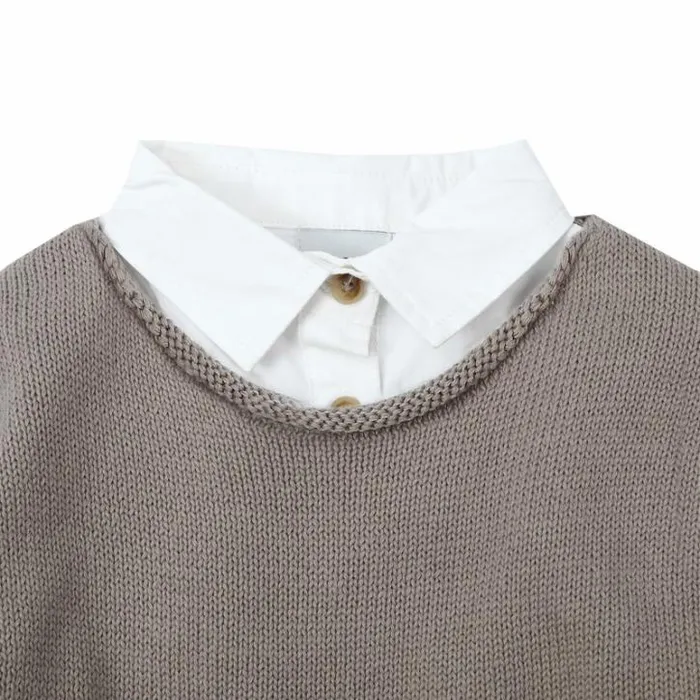 Donsje Amsterdam Sweaters and Cardigans Boys Haga Sweater Light Taupe
