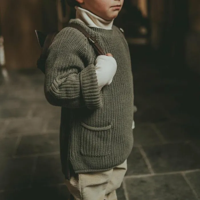 Donsje Amsterdam Sweaters and Cardigans Boys Qtella Sweater Silver Sage
